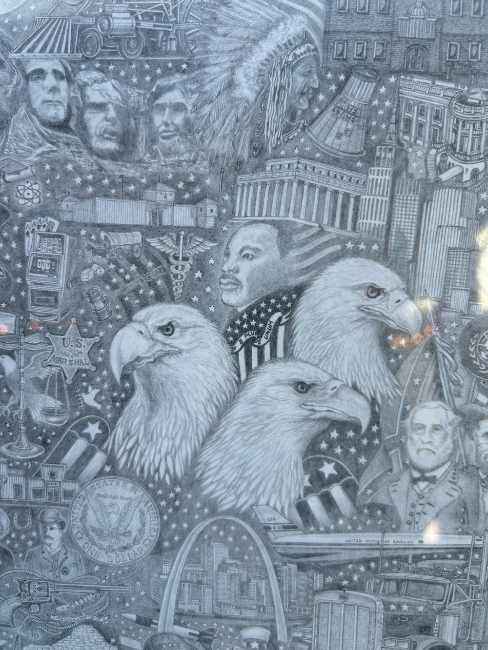 The Eagle Flies Free by Gary Fussner Desert Storm Drawing in Pencil Art decor